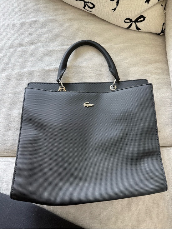 Lacoste Handbags - Lacoste Black Textured Top-Handle Tote